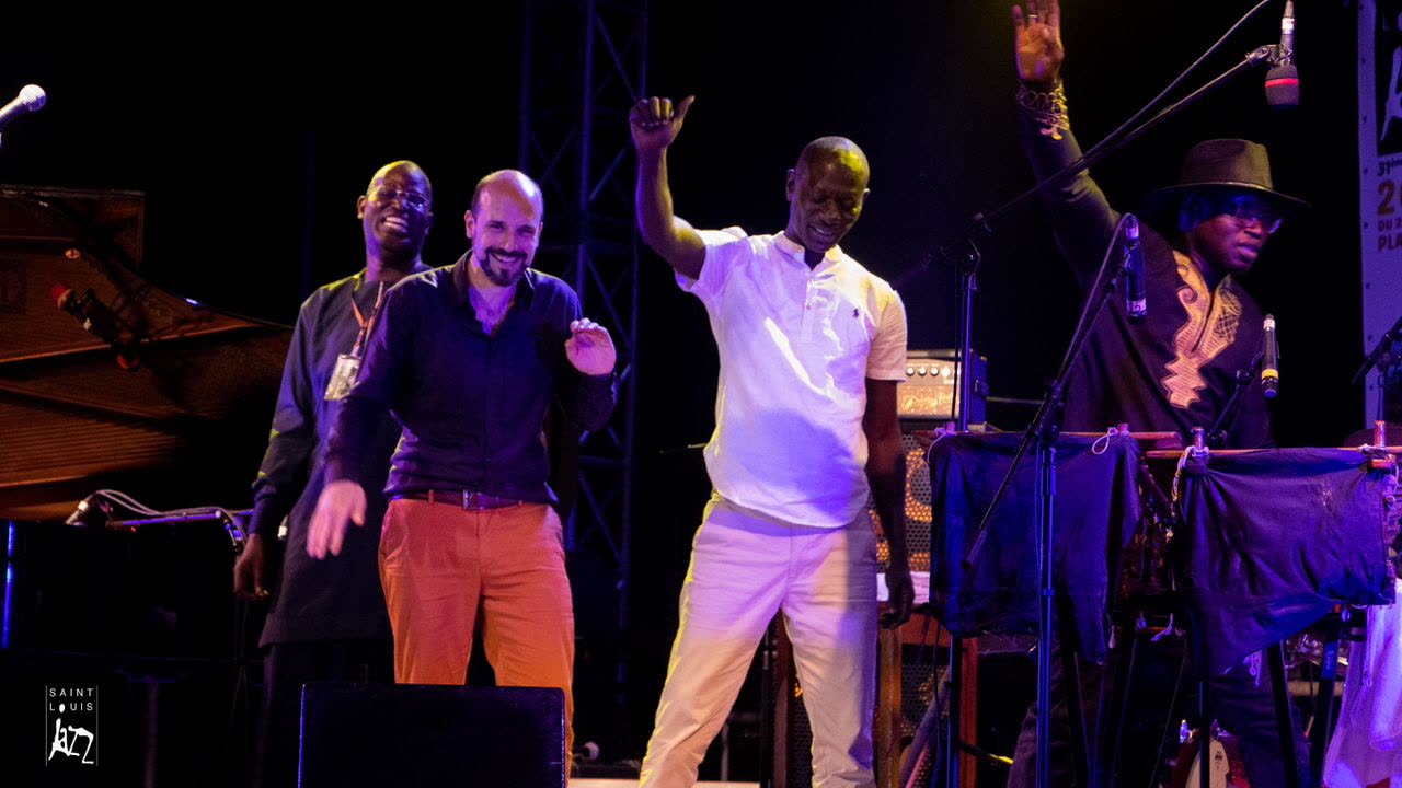 On stage at the St Louis Jazz Festival in Senegal